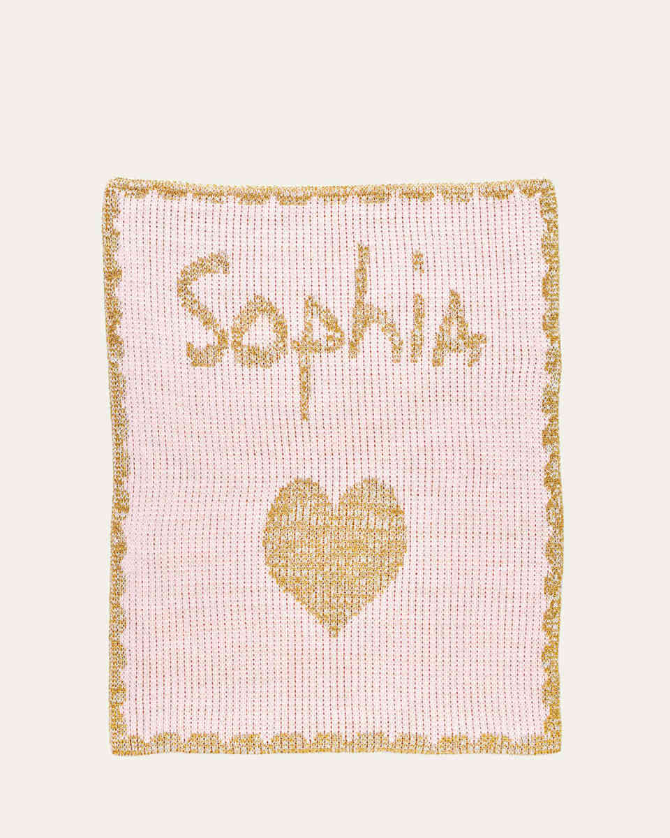 Single Heart Metallic Crib Blanket, Personalized